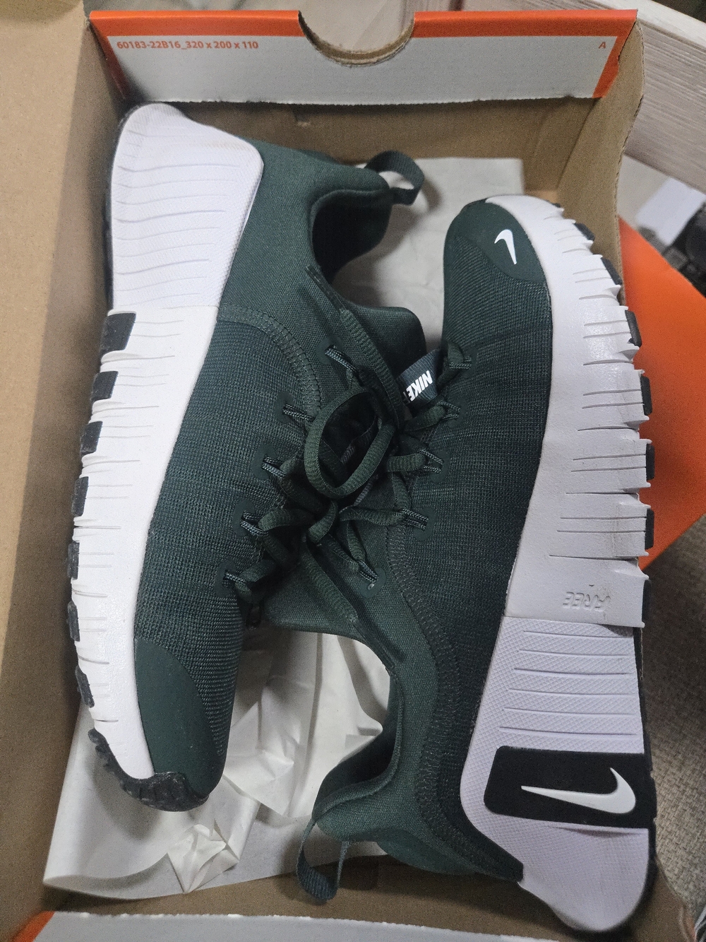 Nike Women’s Dark Green and White Sneakers
